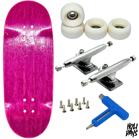 Fingerboard Premium Holidays Pink 34mm - Trucks Leefai G4 - Rodas Urethane PRO 65D