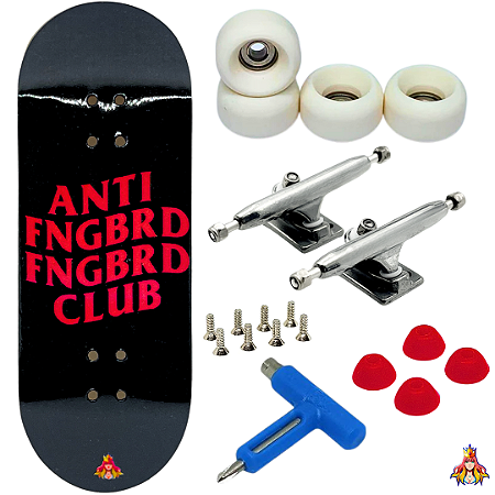 Fingerboard Premium Custom 34mm Anti Fngbrd - Trucks Leefai G4 - Rodas Urethane PRO 65D