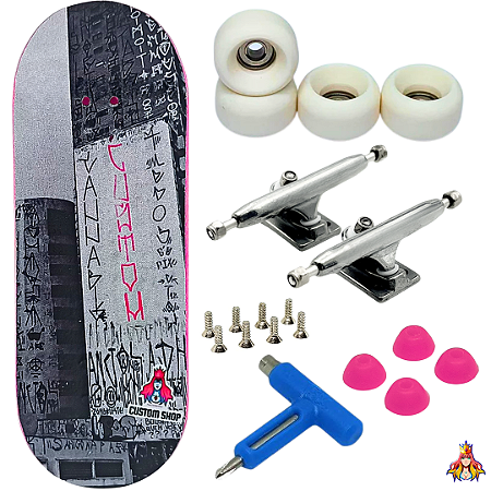 Fingerboard Premium Custom 34mm - Street - Trucks Leefai G4 - Rodas Urethane PRO 65D