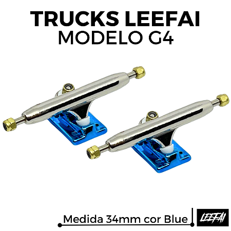 Trucks Leefai G4 34mm cor Silver & Blue (Nova Geração V3 Leefai)