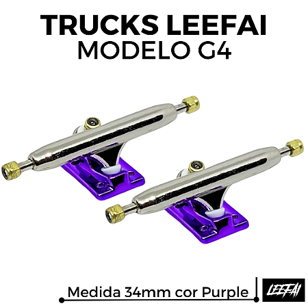 Trucks Leefai G4 34mm cor Silver & Purple (Nova Geração V3 Leefai)