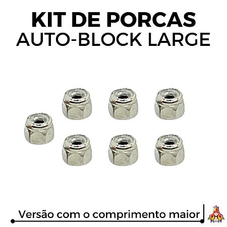 Kit 7 Porcas Custom Auto-Block Silver versão "XL"