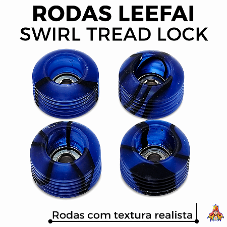 Kit de Rodas Leefai Swirl modelo "TreadLock" 80D cor Dark Blue
