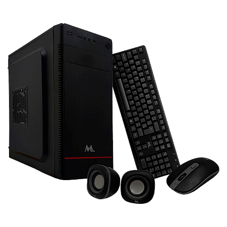 Gabinete Kit Mtek DK04 Fonte 500W / Speaker / Mouse / Teclado português - Preto