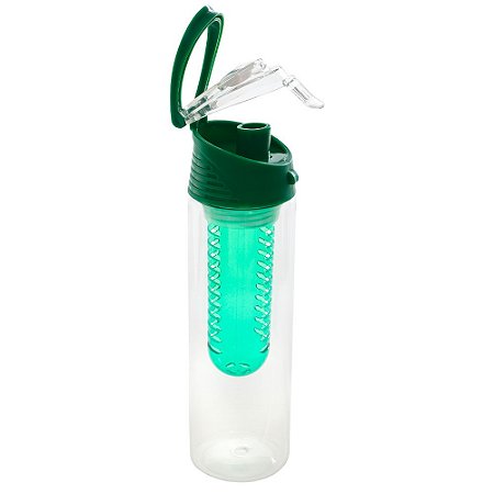 Garrafa Plástico Com Infusor E Tampa Verde 690ml
