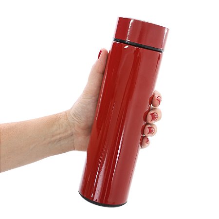 Kit 2 Garrafa Térmica de Inox Com Infusor Vermelha 400ml