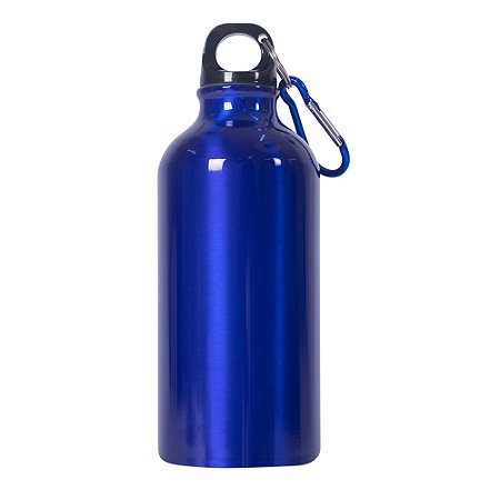 Kit 10 Squeeze Garrafa Mosquetão de Alumínio de 500ml Sem Resina Azul