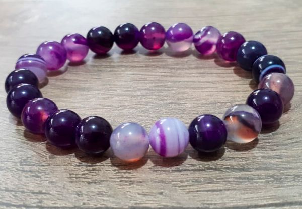 Pulseira de Ágata Roxa