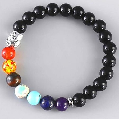 Pulseira dos Chakras com Ônix