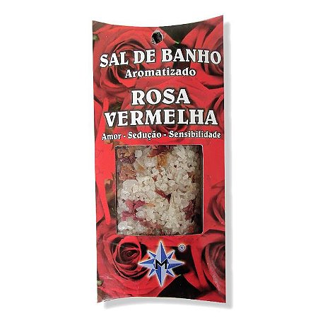 Sal de Banho Aromatizado com Ervas - Rosa Vermelha: Amor, Sedução e Sensibilidade