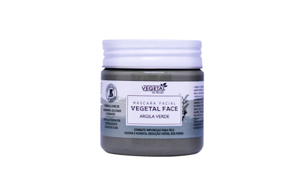 MASCARA FACIAL DE ARGILA VERDE-180G VEGETAL DO BRASIL