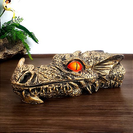 INCENSARIO DRAGAO CABECA - DOURADO