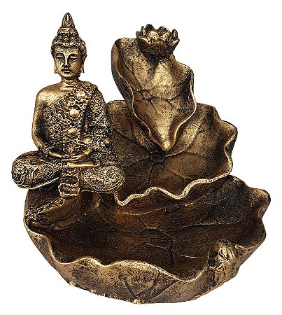 INCENSARIO CASCATA FOLHA BUDA HINDU MEDITANDO