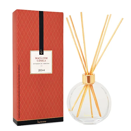 Difusor de Varetas Maçã com Canela Via Aroma - 200ml