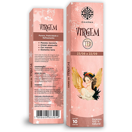 Incenso linha Zodíaco Dharma Signo de Virgem