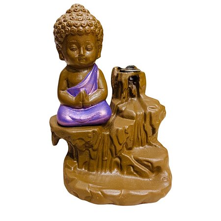 Incensário Cascata - Buda Meditando Roxo