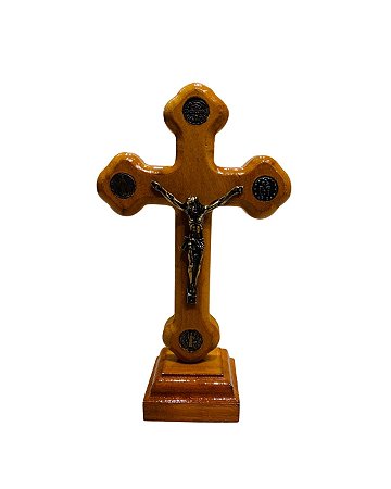 Cruz de Madeira Pedestal - Pequena