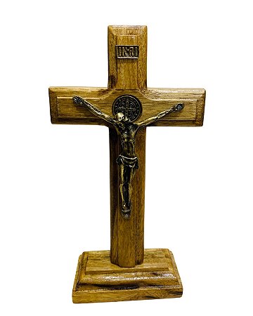Cruz de Madeira Pedestal - Polida