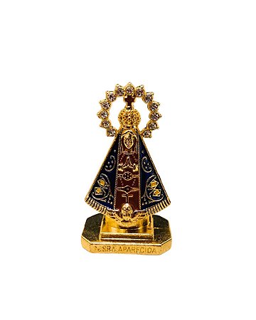 Enfeite para carro - Nossa Senhora Aparecida do Resplendor - Dourada e Marrom