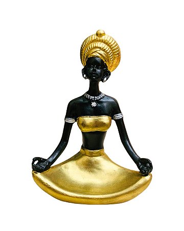 Estátua Africana em Posição de Yoga