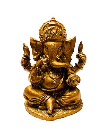 Ganesha com Cristais - Dourado