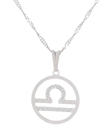 Gargantilha Signo Libra  12 mm - Sunshine Cristais   Tamanho: 1.Corrente 45 cm