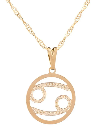 Gargantilha Signo Câncer 12 mm - Sunshine Cristais Tamanho: 1.Corrente 45 cm
