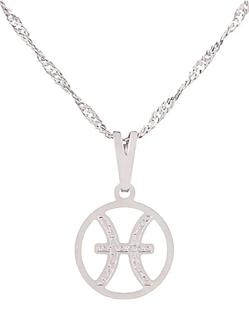 Gargantilha Signo Peixes 12 mm - Sunshine Cristais Tamanho: 1.Corrente 45 cm