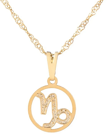 Gargantilha Signo Capricornio 12 mm - Sunshine Cristais Tamanho: 1.Corrente 45 cm