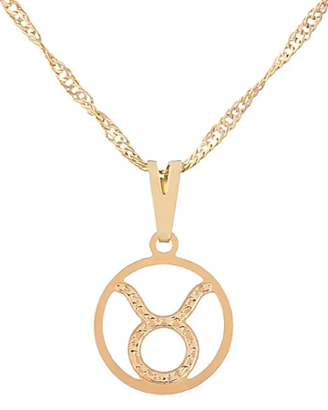 Gargantilha Signo Touro 12 mm - Sunshine Cristais Tamanho: 1.Corrente 45 cm