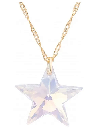 Gargantilha Estrela Swarovski 20mm Aurora Boreal Sunshine