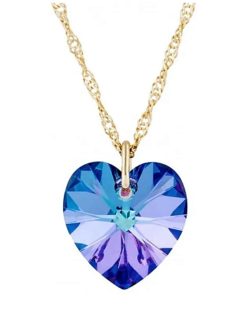 Gargantilha Coração Swarovski 10mm Vitrail Light