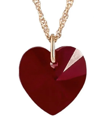 Gargantilha Coração Swarovski 10mm Ab