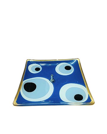 Incensario de Vidro Quadrado - Olho Grego