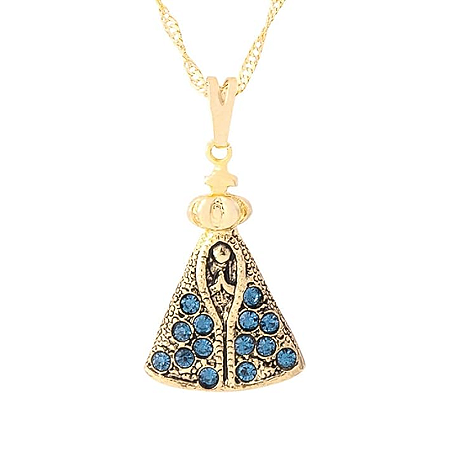 Colar Nossa Senhora Aparecida com Strass 22mm