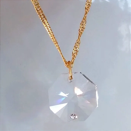 Colar Baguá Swarovski 14mm Cristal