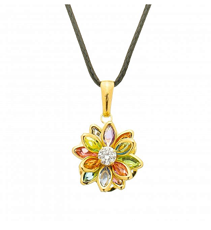 COLAR FLOR DE LOTUS COLORIDA 13mm