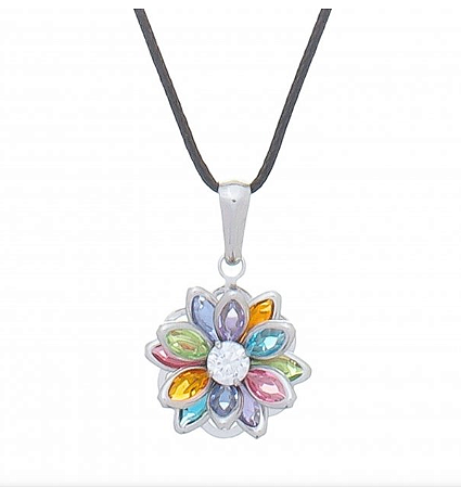 COLAR FLOR DE LOTUS COLORIDA 13mm