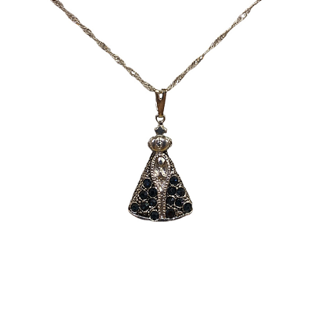 Colar Nossa Senhora Aparecida com Strass 22mm