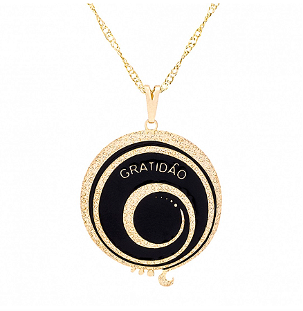 Colar Símbolo Gratidão 29mm com Resina