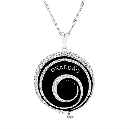 Colar Símbolo Gratidão 29mm com Resina
