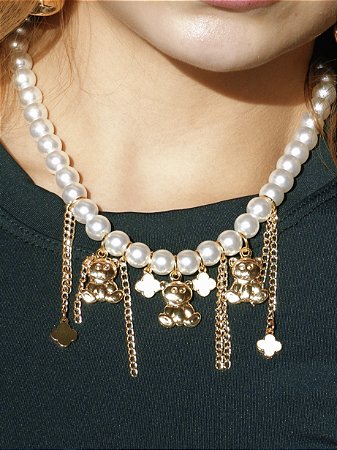 Colar Pearls And Bears