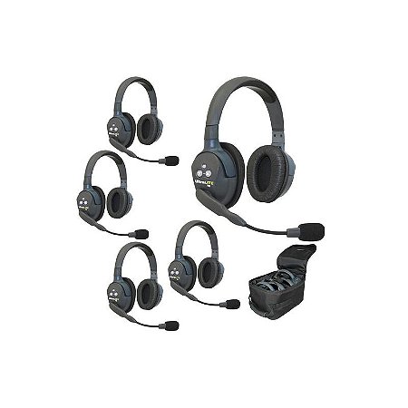 Eartec Sistema de Comunicação Sem Fio UltraLITE UL5D com 5 Headsets