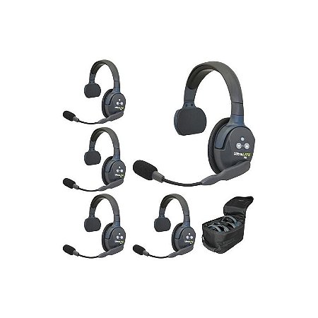 Eartec Sistema de Comunicação Sem Fio UltraLITE UL5SEU com 5 Headsets