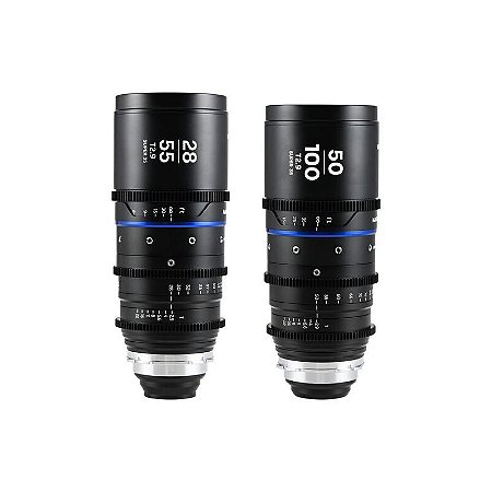 Laowa Kit Zoom Anamórfico Nanomorph S35 28‑55  50‑100 mm T2.9 PL Flare Prata