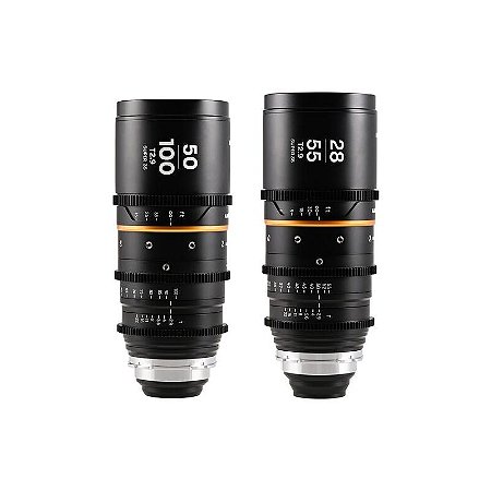 Laowa Kit Zoom Anamórfico Nanomorph S35 28‑55 / 50‑100 mm T2.9 FLARE ÂMBAR PL