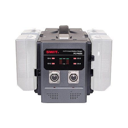 SWIT PC-P430S Carregador V-Mount de 4 Canais com Saída Adaptadora