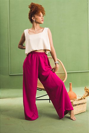 Calça pantalona rosa pink sales