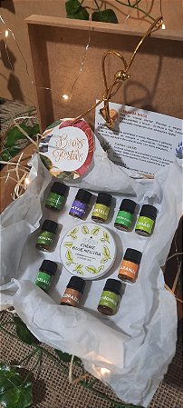 Kit Degustação Aromaterapia - Minitauras 10 Óleos Essenciais + Creme Base Neutro Vegano (Presenteável)