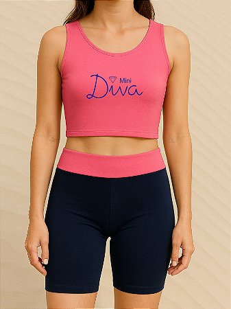 Conjunto Infantil e Juvenil para treino short e top minidiva